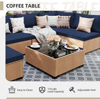 UPHA 7 Pieces Patio Furniture Sets, Wicker Outdoor Sectional Sofa Couch - Image 6