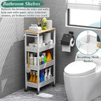 OKZEST Utility Slim Storage Cart, 4-Tier Narrow Bathroom Organizers and Storage - Image 3