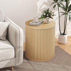 AVZEAR Small Round Side Table Fluted Night Stand Set of 2, Modern Boho End Table - Image 9