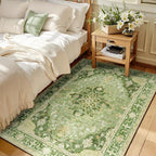 RELEANY Washable Area Rug, Water Repellent, Pet Friendly, Vintage Floral Boho by RELEANY