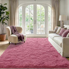 5x7 Blush Fluffy Soft Area Rug Non-Slip - Image 2