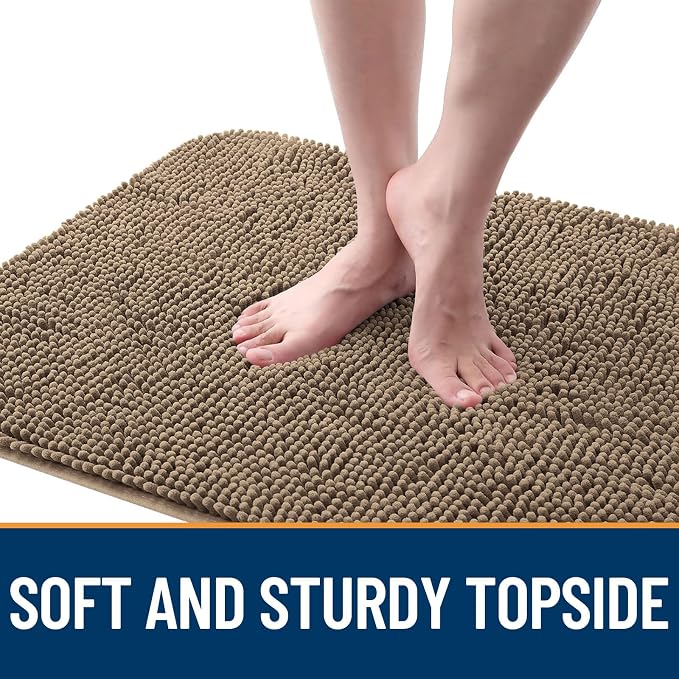 OLANLY Dog Door Mat for Muddy Paws 59x24, Super Absorbent Chenille Mud Mat | Tan - Image 4