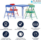 Flash Furniture Mindy Kids 5-Piece set Folding Square Table and Chairs Set - Image 5