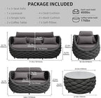 TWT 6-Piece Patio Furniture Set, Modern Outdoor Conversation Set Aluminum - Image 3