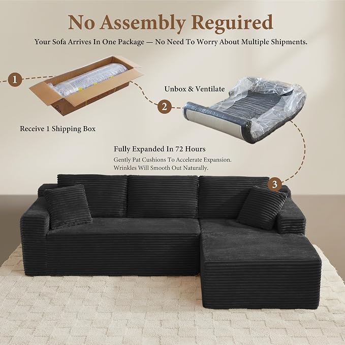 96" Sectional Couches for Living Room Cloud Couch Sofa - Image 6