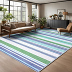 Area Rug 4x6 Blue Rug Washable Rugs Non Slip Low Pile Small Carpet - Image 4