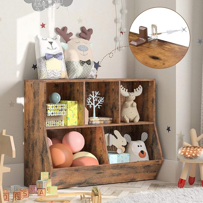 HOOBRO Kids Bookshelf, Bookcase Footboard, Toy Storage Cubby, 35.4" L - Image 6
