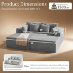 72" Cloud Sectional Couch, Comfort U Shaped Sofa - Image 2