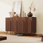 59" Walnut Arched Sideboard Buffet Cabinet - Image 9