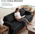 3 Pieces Corduroy Couch Set for Living Room, 7 Seats Cloud Sofa, Deep Seat - Image 4