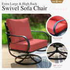 Sophia & William 2 Pieces Patio Furniture Sets Metal Sofa Chairs Patio Cushion - Image 4