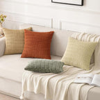 MIULEE Lumbar Corduroy Decorative Throw Pillow Covers 12x20 Light Olive | Green - Image 7