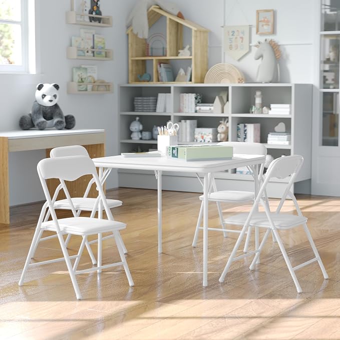 Flash Furniture Mindy Kids 5-Piece Folding Square Table and Chairs Set by FlashFurniture