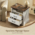 AODK 24 Inch Farmhouse Nightstand Set of 2, Bedside Tables - Image 4