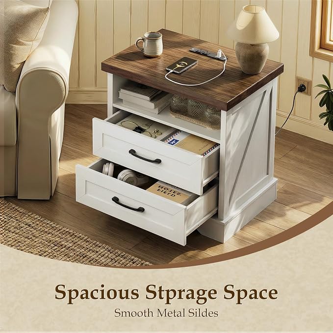 AODK 24 Inch Farmhouse Nightstand - Image 3