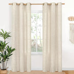 YoungsTex Linen Curtains 38 x 84 Inch Length, Light Filtering Drapes Rustic by YoungsTex