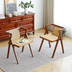 Furlide Rattan Dining Chairs Set of 2, Mid-Century Accent Armchair, Wicker Chair - Image 8