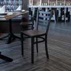 Flash Furniture HERCULES Series Black Ladder Back Metal Restaurant Chair - Image 2