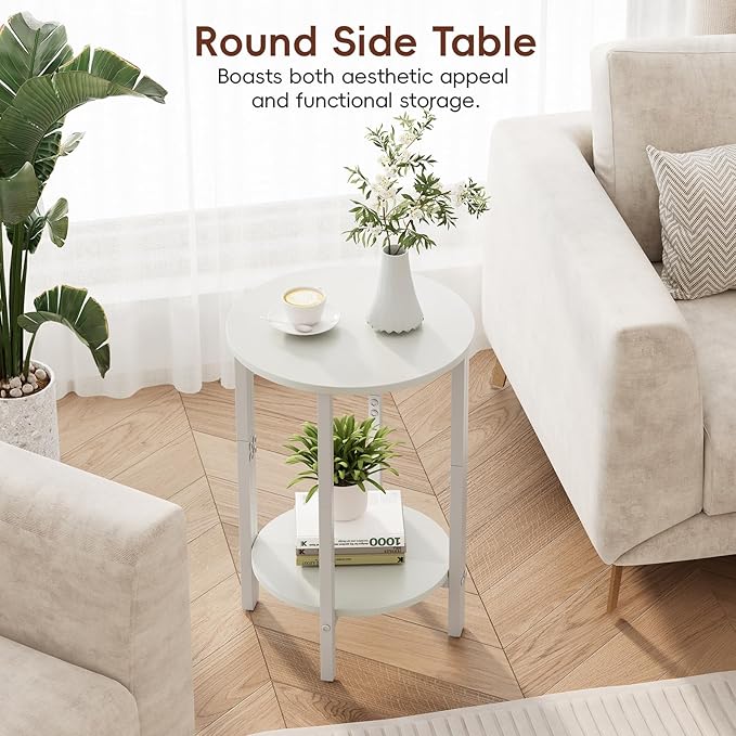 Vagusicc Side Table, Small Round End Table, Circle Table Small Round Coffee - Image 4