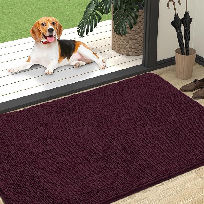 OLANLY Dog Door Mat for Muddy Paws 47x32, Super Absorbent Chenille Mud Mat | by OLANLY
