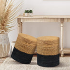 Wimarsbon Natural Seagrass Foot Stool, Hand Weaving Round Ottoman, - Image 9