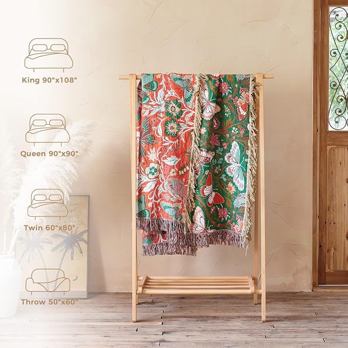 LUTBM Boho Throw Blanket for Couch Sofa Chair Cotton Summer Blankets for - Image 6
