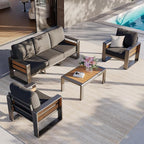 Aoxun Aluminum Patio Furniture Set, 5 Seats Sectional Metal Patio Furniture - Image 8