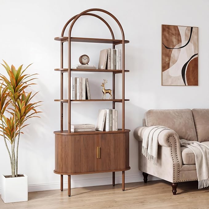 71" Tall Fluted Arched Bookshelf - Image 6