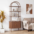 71" Tall Fluted Arched Bookshelf - Image 6