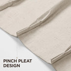 Joydeco 100% Blackout Pleated Curtains, Linen Window Curtains 2 Panel Sets 108 - Image 5