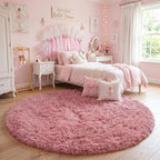 Amdrebio Blush Pink Large Round Rug 8Ft - Image 8