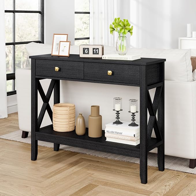 Lomojo Console Table, Sofa Table 13.8" D x 39.37" W x 31.5" HEntryway Table - Image 4