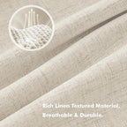 MIULEE 100% Blackout Linen Curtains 42 x 63 Inch Light Ivory 2 Panels | Thermal - Image 3
