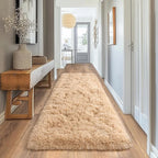Pionblank Fluffy Runner Rugs for Bedroom 2x6, Camel | Modern Shaggy Area Rug - Image 7