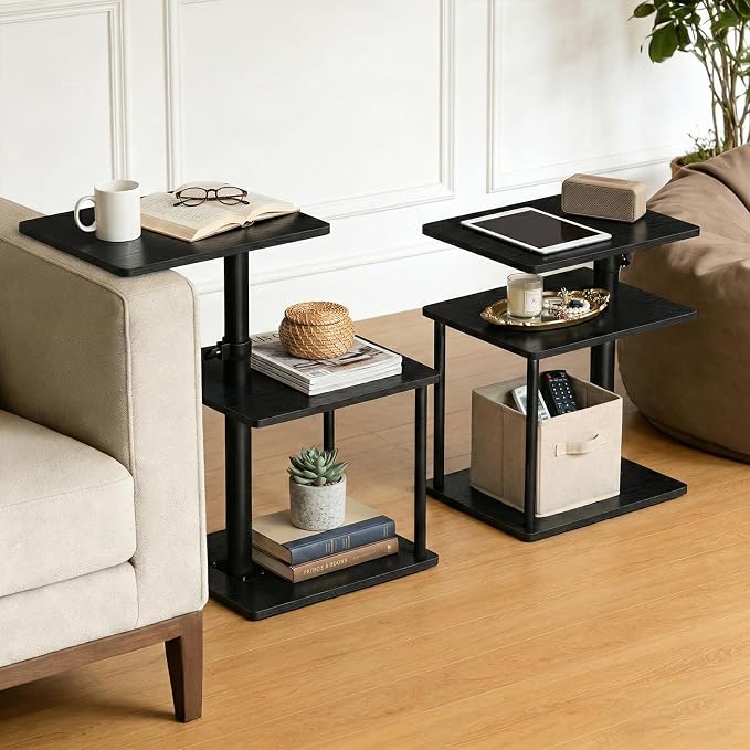 Faesun Swivel Side Table for Couch Arm, Adjustable C End Table for Recliner or by Faesun