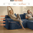 83.5" Boneless Loveseat with Ottoman, Cloud Comfy Couches - Image 6