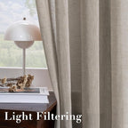 H.VERSAILTEX Linen Curtains Nickel Grommet Natural Linen Semi-Sheer Curtains 2 - Image 5