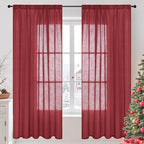 BGment Burgundy Linen Curtains 72 Inches Long by BGment