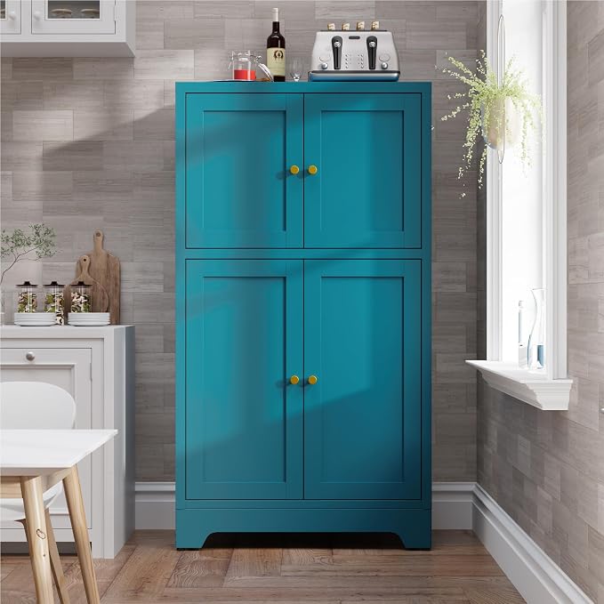 Bevivog Bathroom Floor Storage Cabinet, Metal Accent Cabinets - Image 2