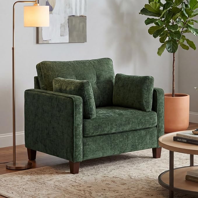 Luxury Oversized Accent Chair, 40.9" Upholstered Comfy Piping Single Armchairs by LANDASSYHOME