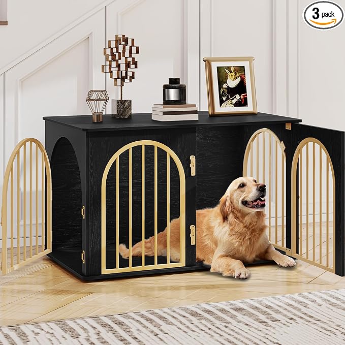 Hzuaneri 39.4" Wooden Dog Crate Furniture, Indoor Dog Kennel Dogs Cage by Hzuaneri