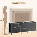 Huuger 63 Inch Dresser for Bedroom, Long Dresser - Image 3