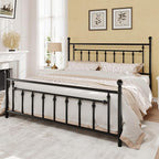 SHA CERLIN 14" King Size Metal Platform Bed Frame/Victorian Headboard and - Image 3