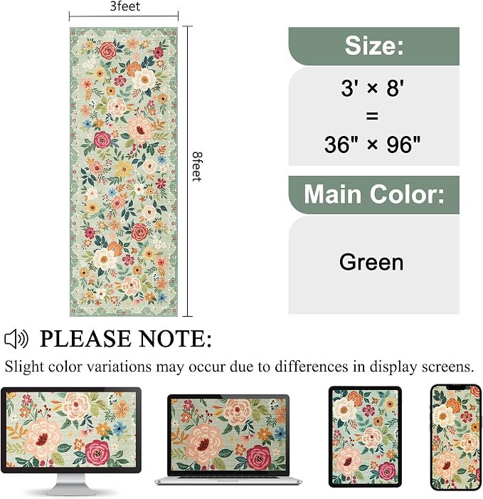 DUKINO 3x8 Kitchen Runner Rug, Washable Rug - Image 2