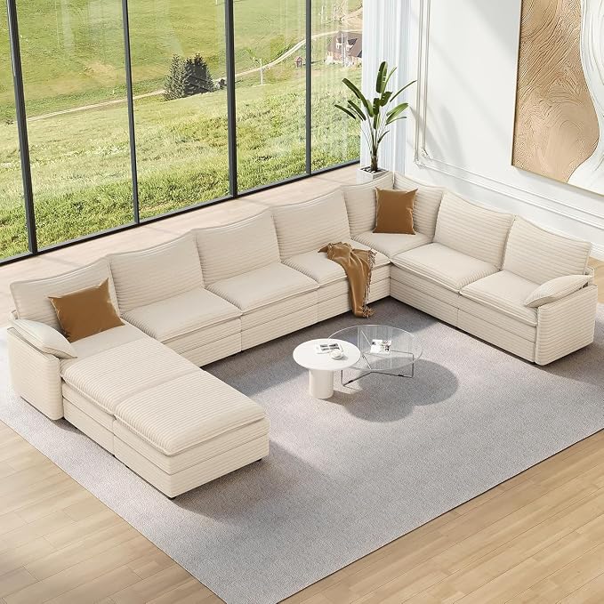 Vesgantti 169" Large Modular Sectional Sofa, Big Comfy Cloud Couch by Vesgantti