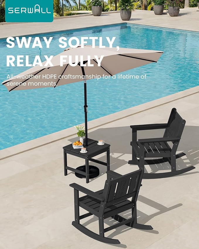 SERWALL Outdoor Rocking Chair Set of 2 - Image 9