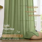 Light Filtering Linen Blended Curtains 84 inch - Image 4