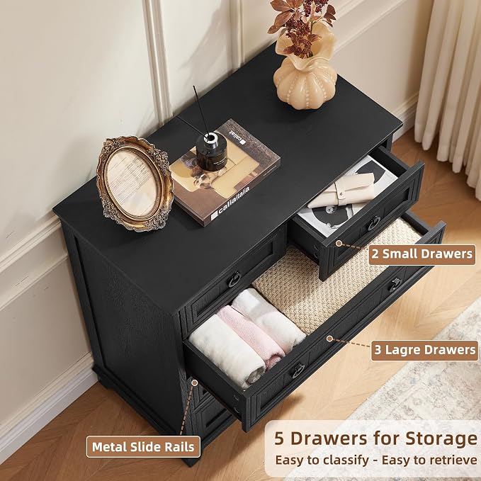 Joaxswe Farmhouse 5 Drawer Dresser - Image 10
