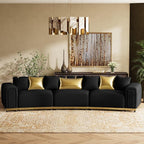 145" Oversized Velvet Chesterfield Sofa Sectional Couch - Image 3