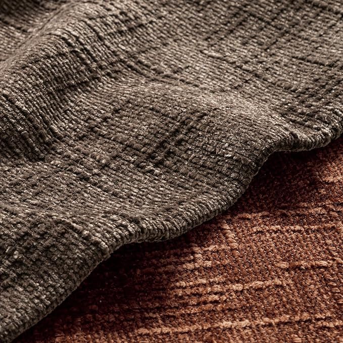 MIULEE Chenille Textured Fall Throw Pillow Covers Brown 18x18 Set of 2 | Slubby - Image 2